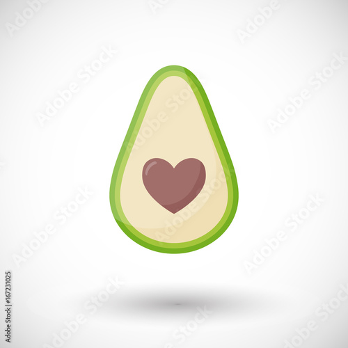 Obraz na płótnie Avocado love vector flat icon w salonie