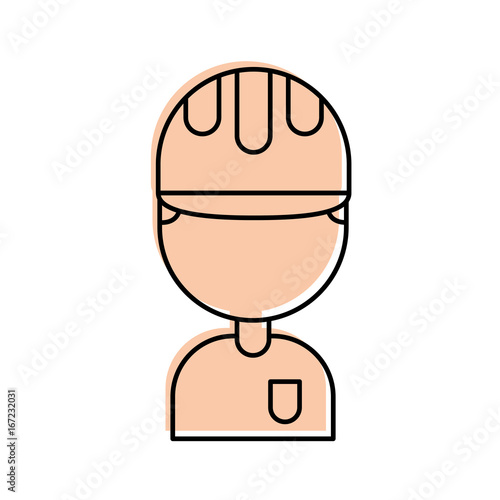 construction worker avatar character vector illustration design