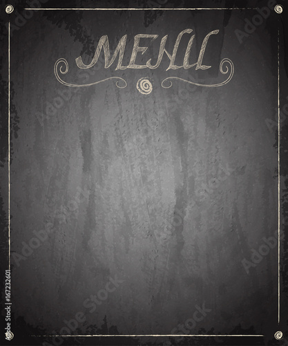 Menu of restaurant on scratch grunge texture background