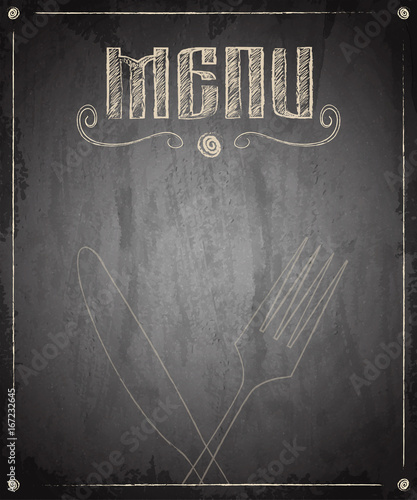 Menu of restaurant on scratch grunge texture background