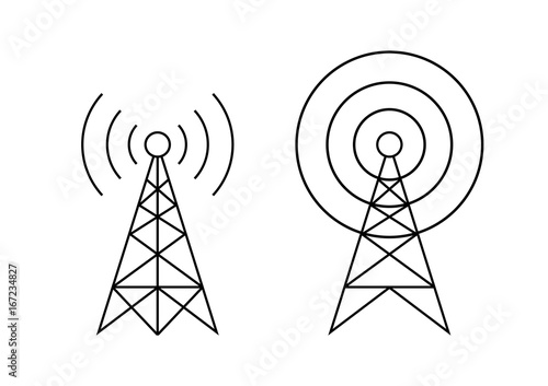 Black transmitter vector icons on white background