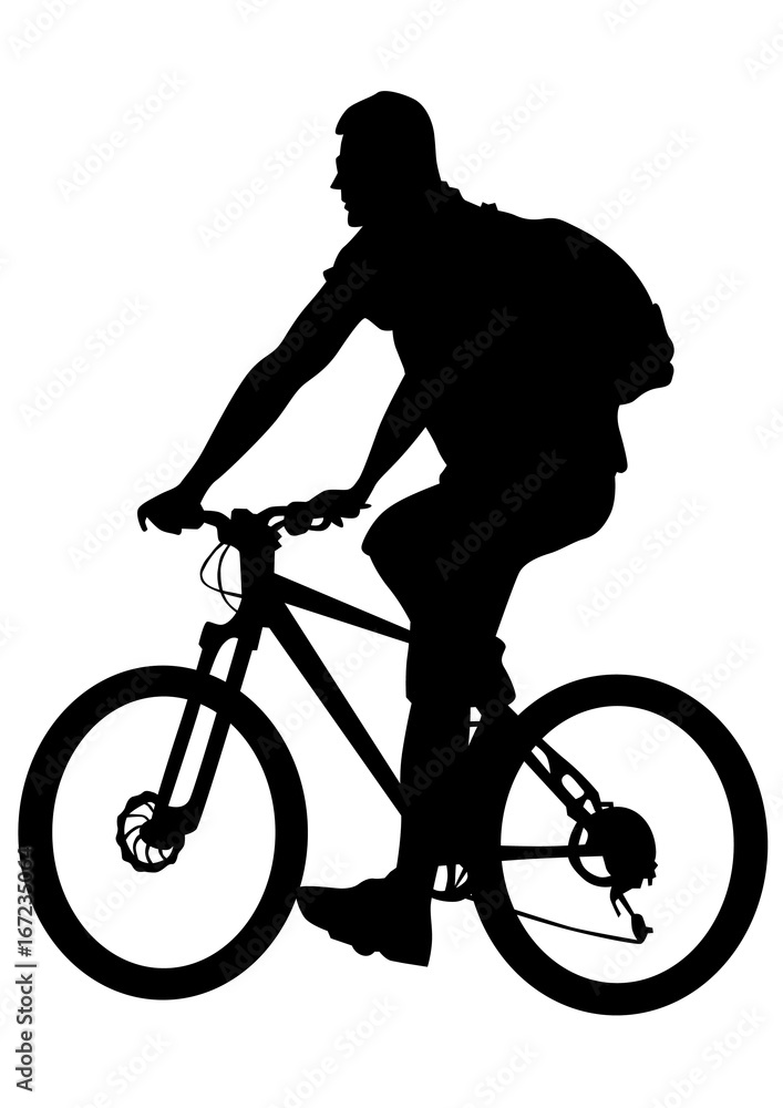 Fototapeta premium Sport people whit bike on white background