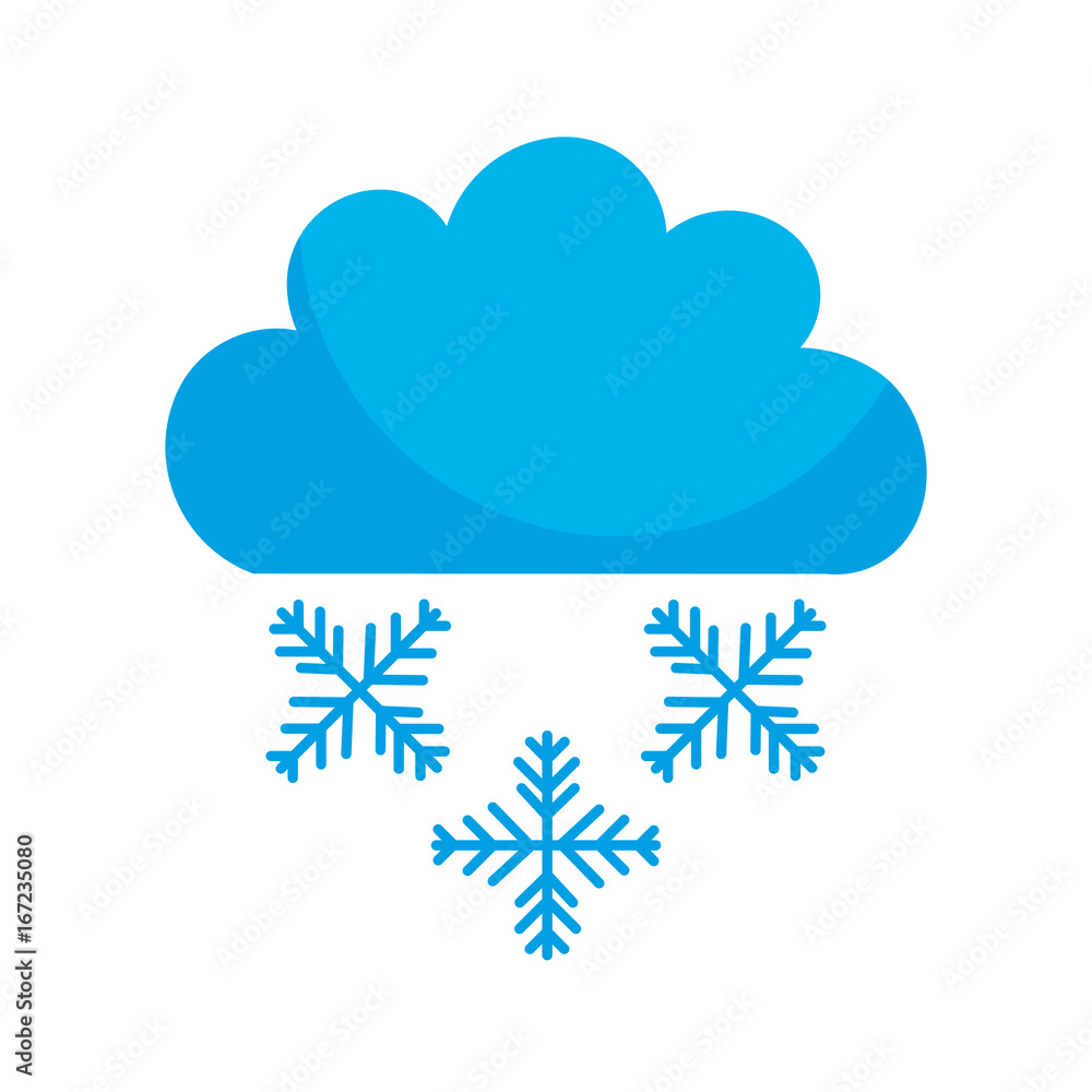 Beautiful fantasy cloud with snowflakes vector illustration design Beautiful fantasy cloud with snowflakes vector illustration design