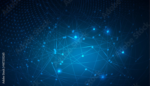 Abstract global technology background with connecting dots