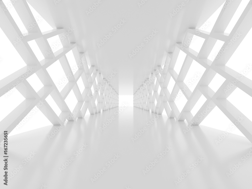 Fototapeta Biały tunel 3D