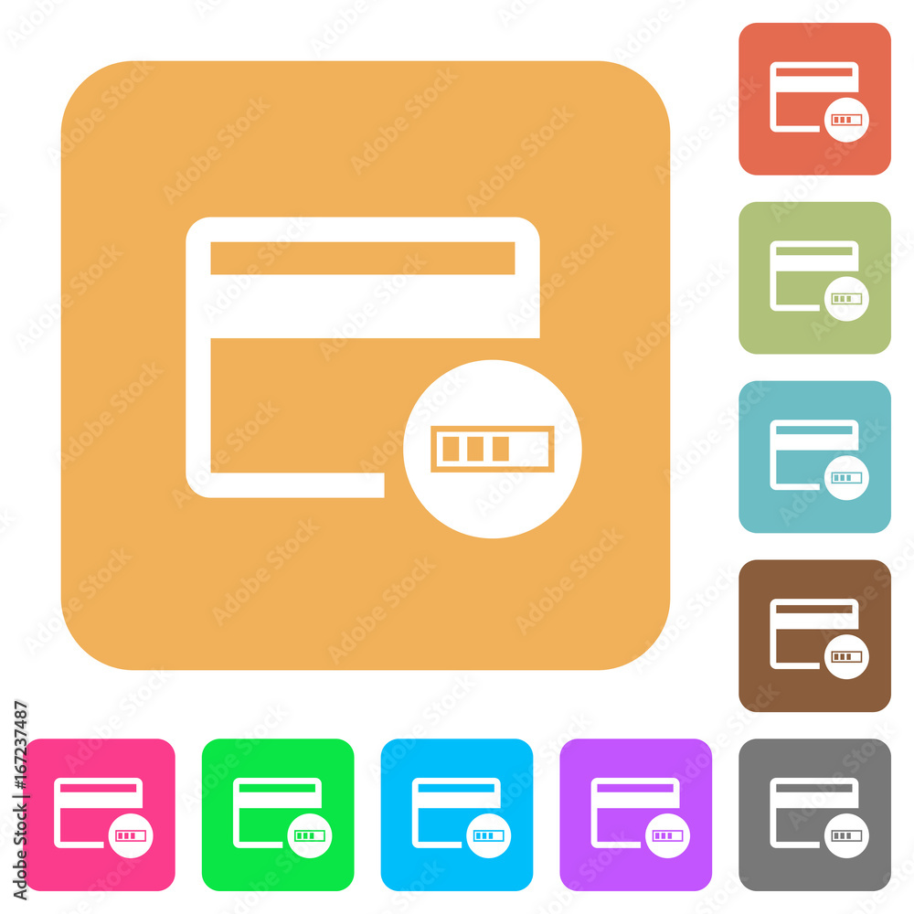 Verifying credit card rounded square flat icons Verifying credit card rounded square flat icons