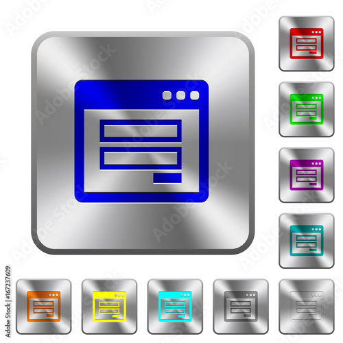 Login window rounded square steel buttons