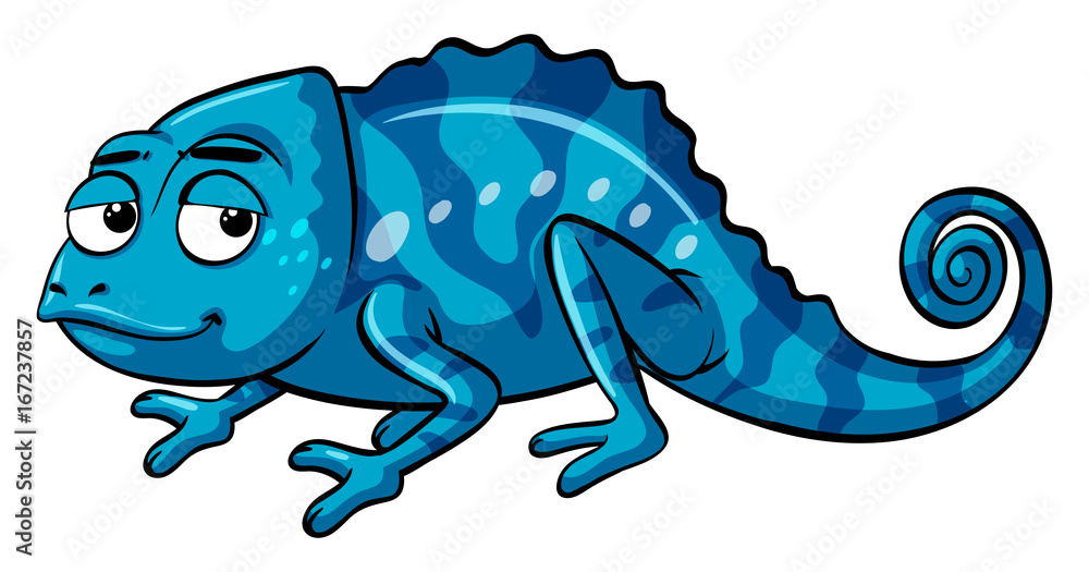 Blue lizard with happy face Blue lizard with happy face