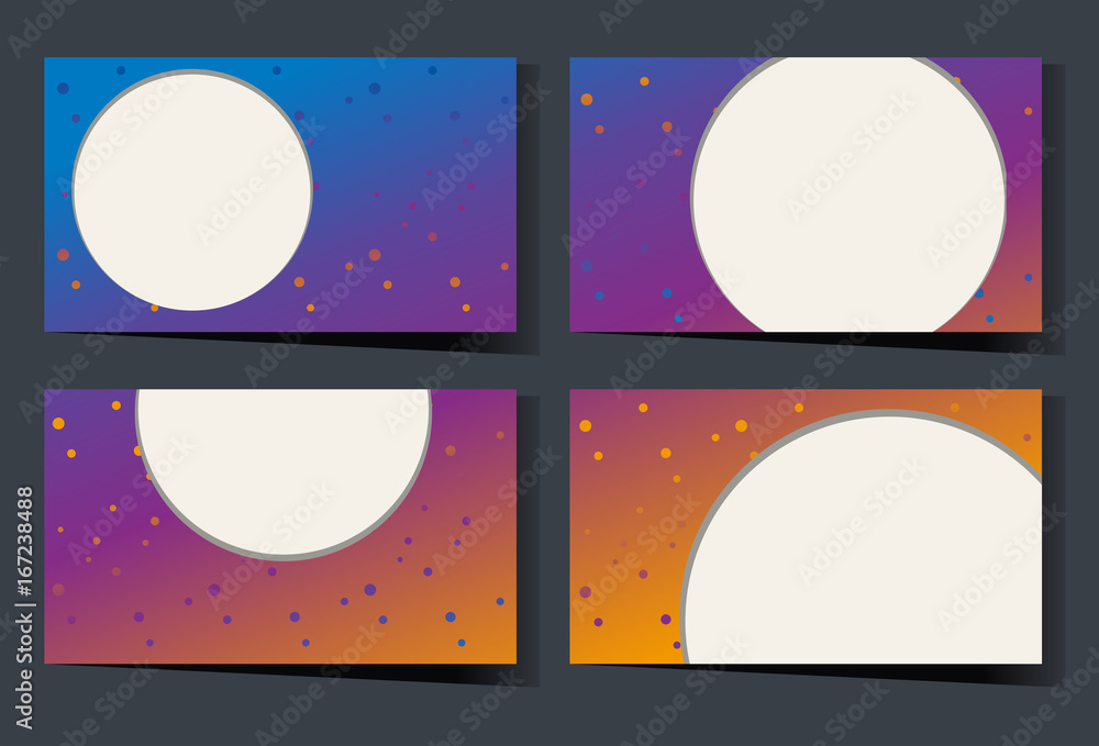 Businesscard template with circles on colorful background