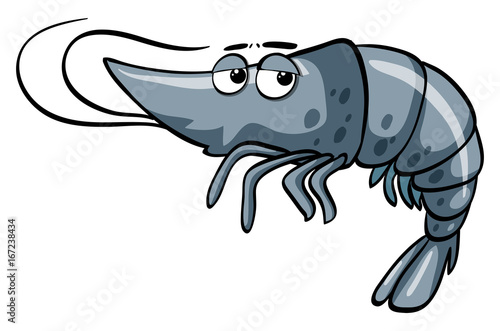 Gray shrimp with sad face