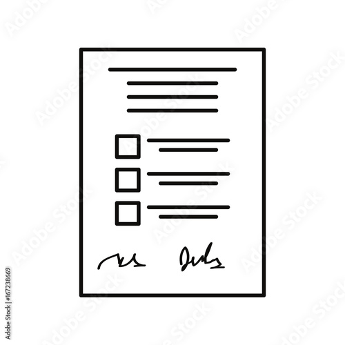Checklist form sheet