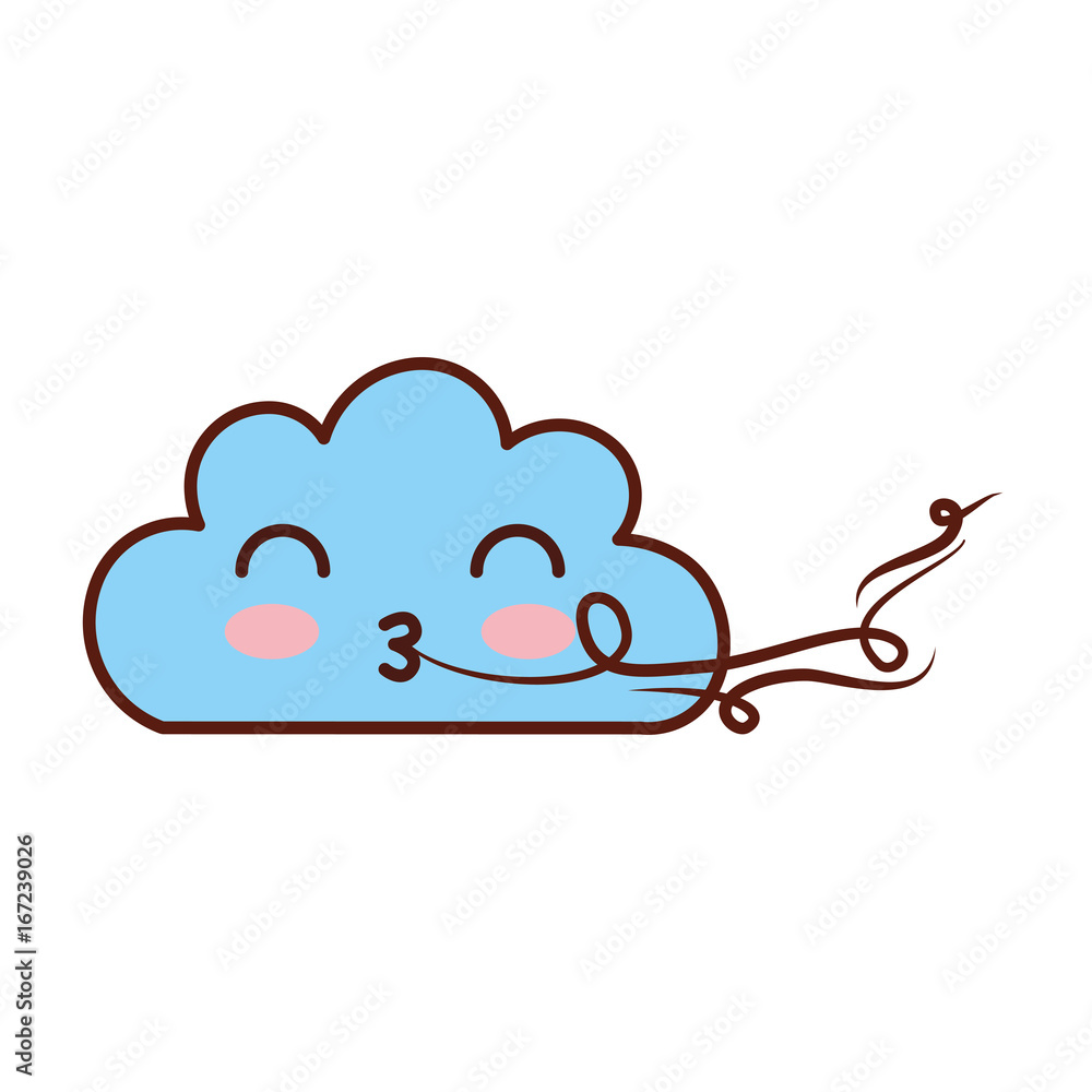 Beautiful fantasy cloud with wind kawaii character vector illustration design Beautiful fantasy cloud with wind kawaii character vector illustration design