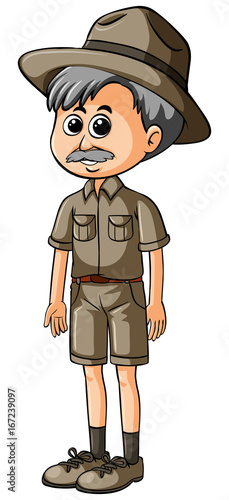 Old man in safari outfit photo