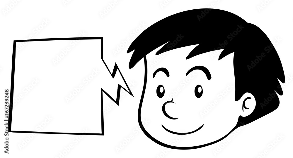 Boy and speech bubble template Boy and speech bubble template
