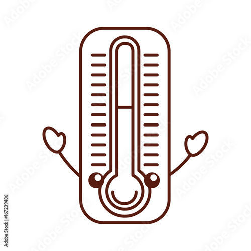 termometer measure kawaii character vector illustration design