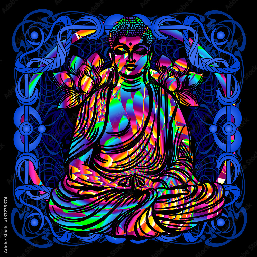 Buddha is a psychedelic painting