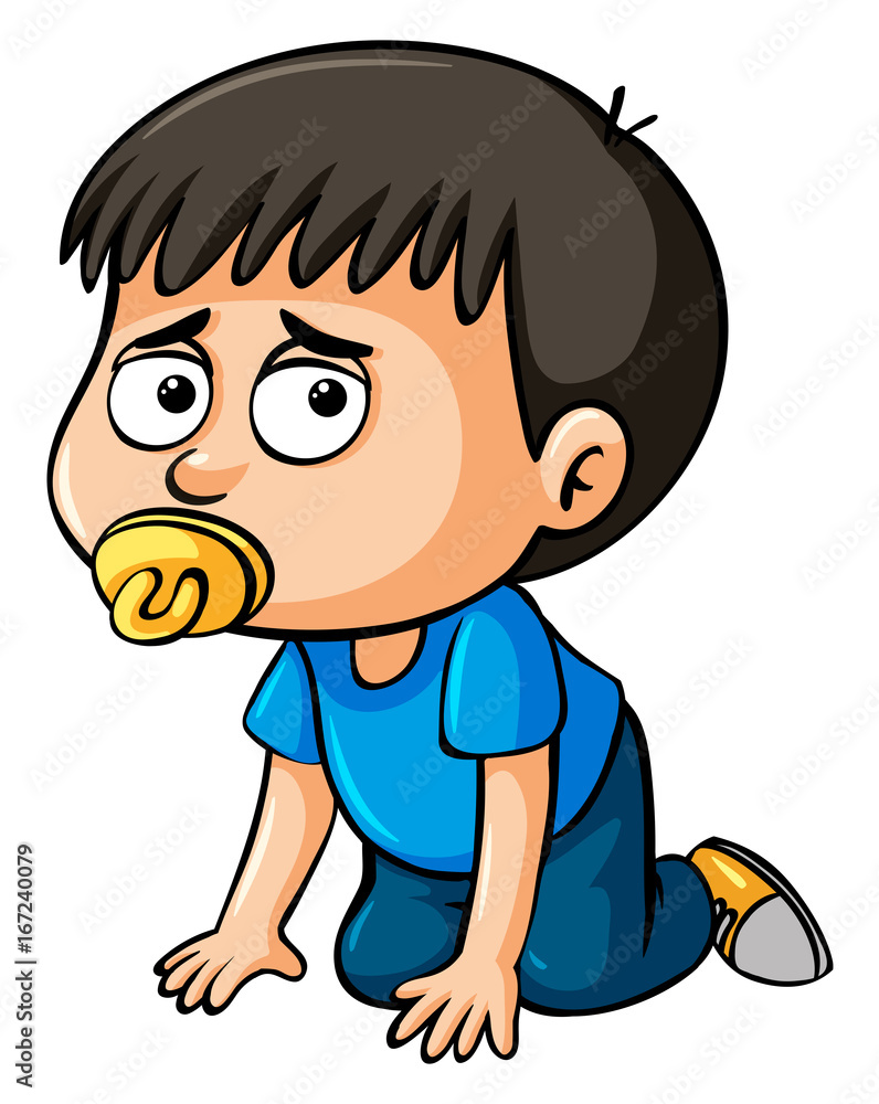 Obraz premium Boy toddler sucking pacifier