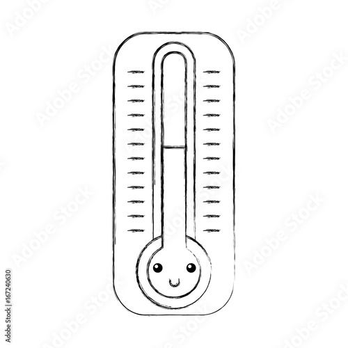 termometer measure kawaii character vector illustration design
