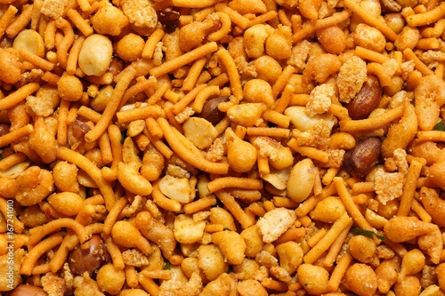 Принти на полотні Mixture / Indian spicy snack mix background