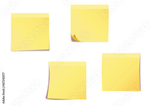 Vector Material Blank Post Paper Sticky Note Yellow Colour