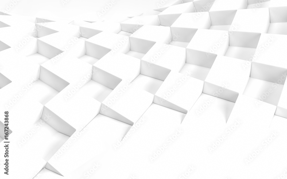 Abstract white geometric background. 3 D render Abstract white geometric background. 3 D render