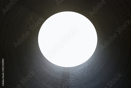 Pipe of large diameter. Inside view