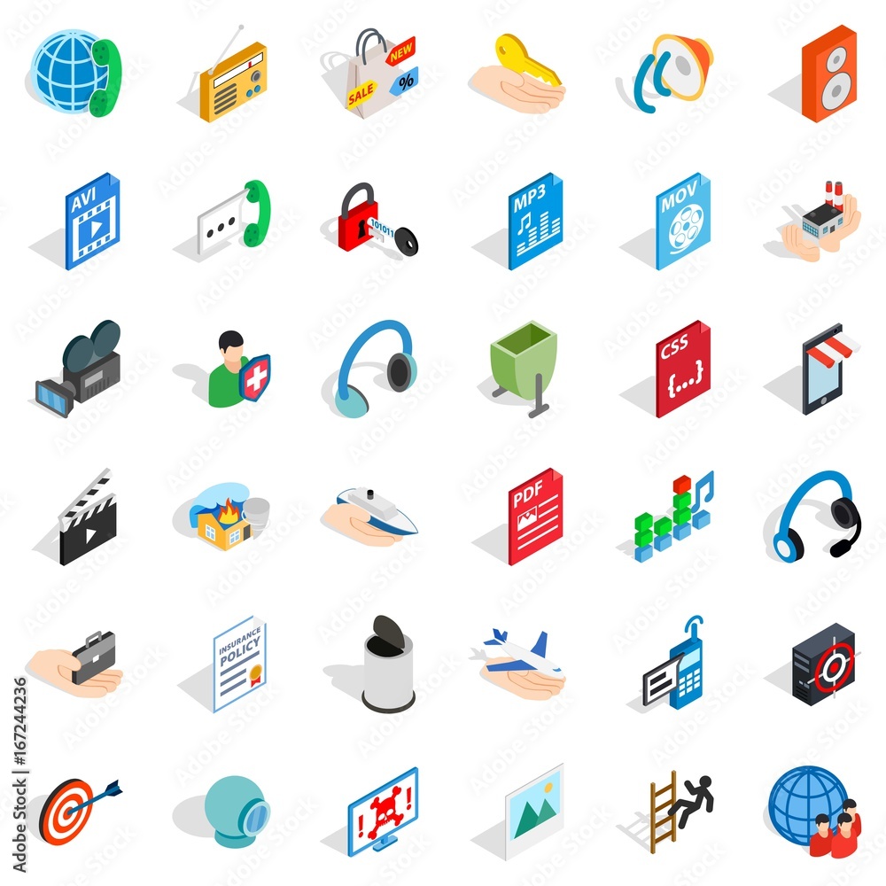 Web site icons set, isometric style Web site icons set, isometric style