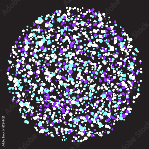Motley bright sprayed circle abstract pattern background.