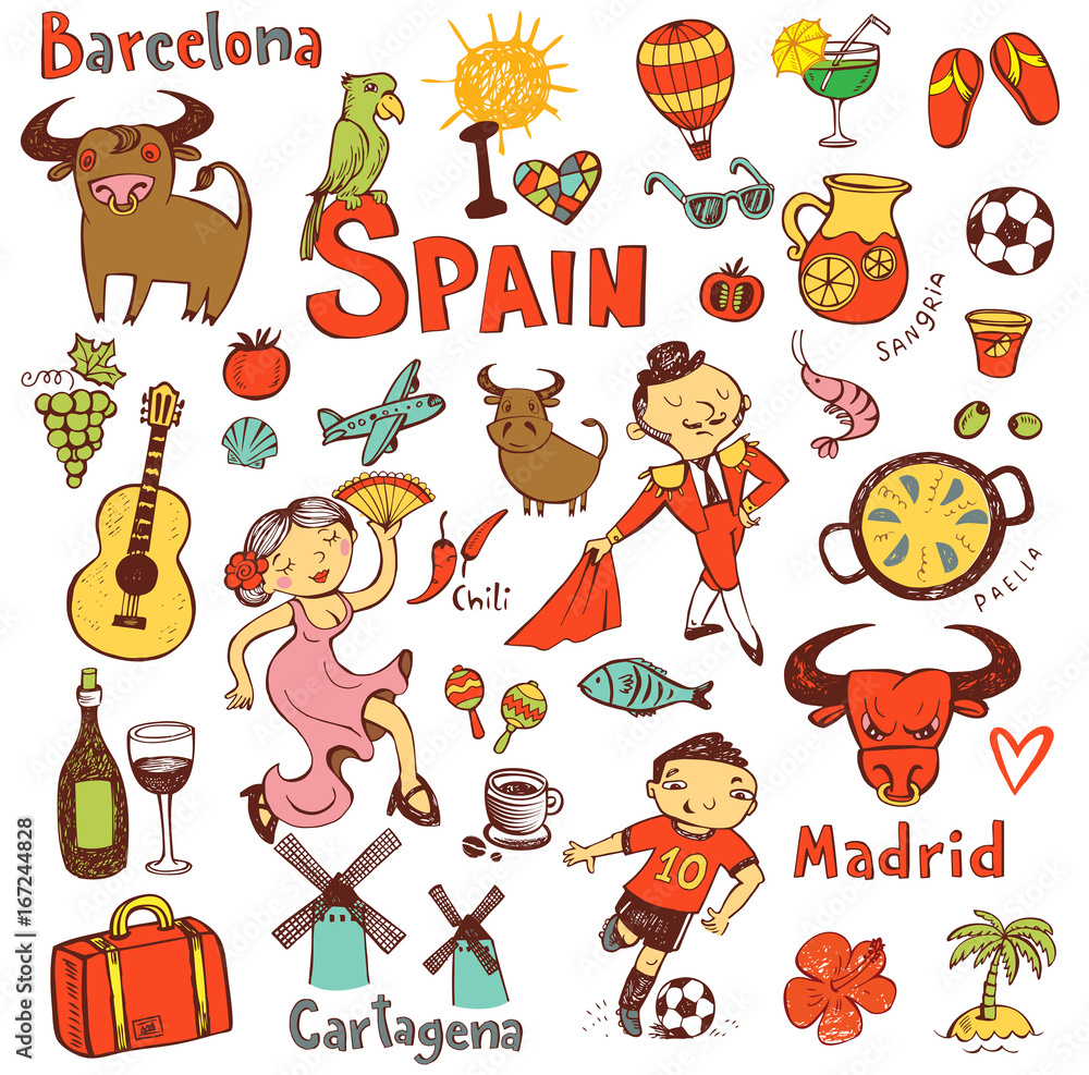 Fototapeta premium Spain icons collection