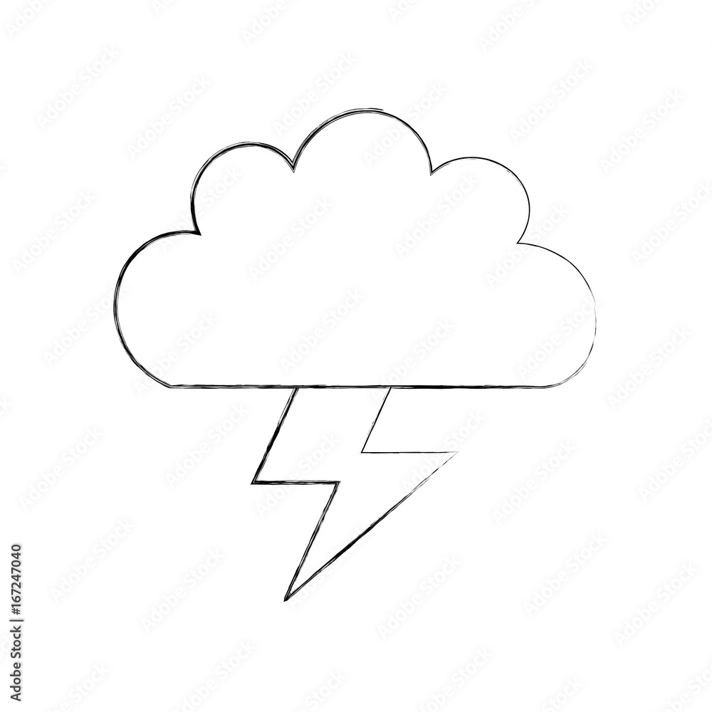 Beautiful fantasy cloud with ray storm electric vector illustration design Beautiful fantasy cloud with ray storm electric vector illustration design