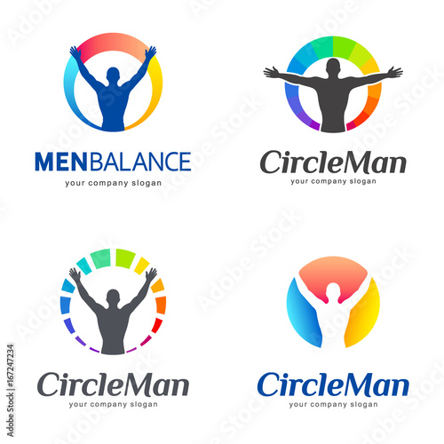 Set of vector logos. Men balance, body balance. Vector template