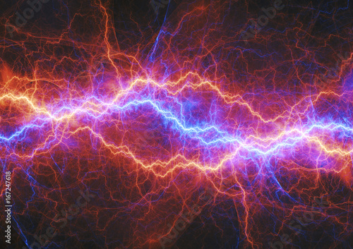 Hot and cold lightning, energy and plasma background