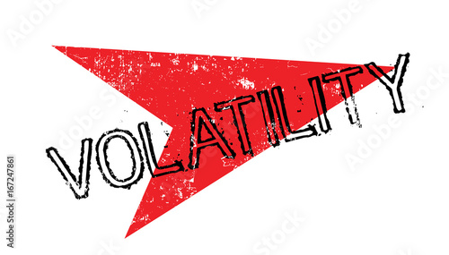 Volatility rubber stamp. Grunge design with dust scratches. Effects can be easily removed for a clean, crisp look. Color is easily changed.