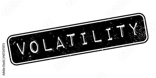 Volatility rubber stamp. Grunge design with dust scratches. Effects can be easily removed for a clean, crisp look. Color is easily changed.