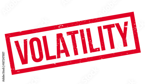 Volatility rubber stamp. Grunge design with dust scratches. Effects can be easily removed for a clean, crisp look. Color is easily changed.