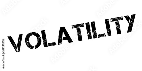 Volatility rubber stamp. Grunge design with dust scratches. Effects can be easily removed for a clean, crisp look. Color is easily changed.