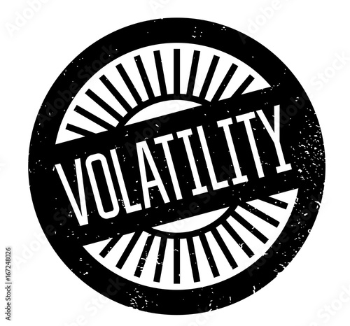 Volatility rubber stamp. Grunge design with dust scratches. Effects can be easily removed for a clean, crisp look. Color is easily changed.