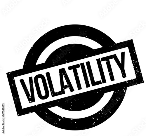 Volatility rubber stamp. Grunge design with dust scratches. Effects can be easily removed for a clean, crisp look. Color is easily changed.