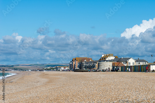 Seaford seafront is a mix of leisure and residential accommodation, punctuated by a Martello Tower that houses a museum