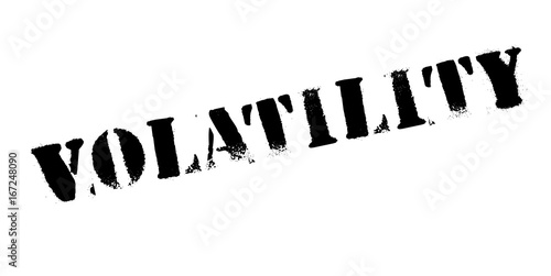 Volatility rubber stamp. Grunge design with dust scratches. Effects can be easily removed for a clean, crisp look. Color is easily changed.