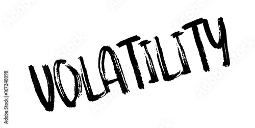 Volatility rubber stamp. Grunge design with dust scratches. Effects can be easily removed for a clean, crisp look. Color is easily changed.