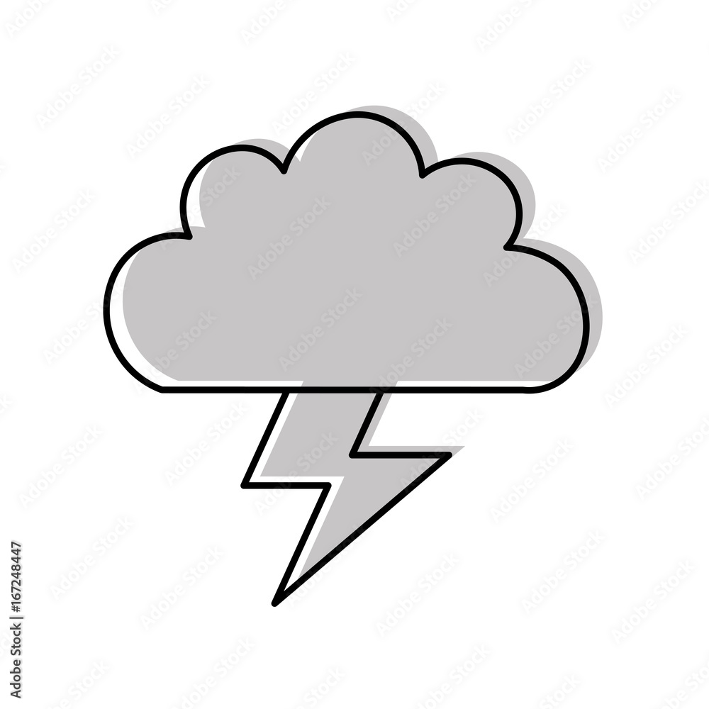 Beautiful fantasy cloud with ray storm electric vector illustration design Beautiful fantasy cloud with ray storm electric vector illustration design