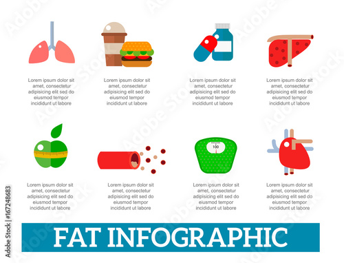 Lose weight by jogging infographic elements and health care concept flat vector illustration