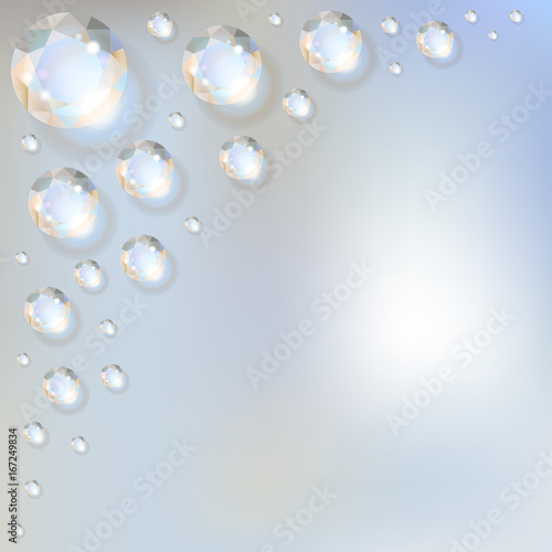 Wallpaper Mural Diamonds in the corner on a blue bokeh background. Torontodigital.ca