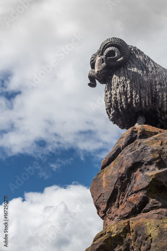 Statue of a Ram in the Scottish Border town of Moffat photo