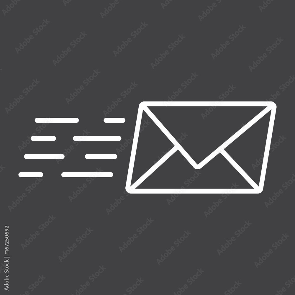 Email Marketing line icon, seo and development, letter sign vector graphics, a linear pattern on a black background, eps 10. Email Marketing line icon, seo and development, letter sign vector graphics, a linear pattern on a black background, eps 10.