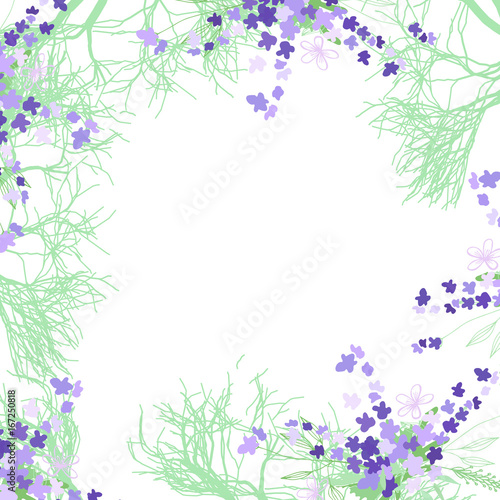 Pattern with summer flowers and leaves on a white background © Rasveta
