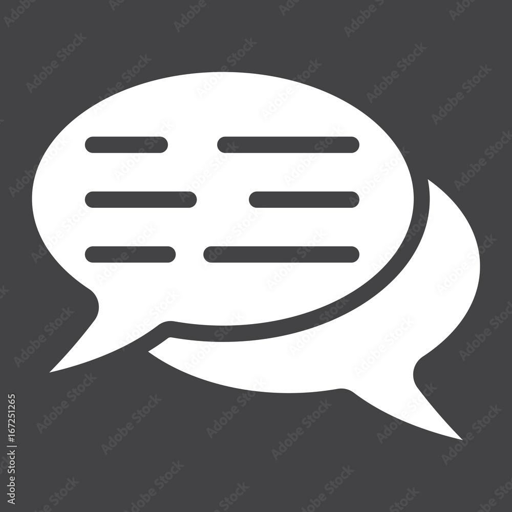 Speech bubbles glyph icon, seo and development, chat sign vector graphics, a solid pattern on a black background, eps 10. Speech bubbles glyph icon, seo and development, chat sign vector graphics, a solid pattern on a black background, eps 10.