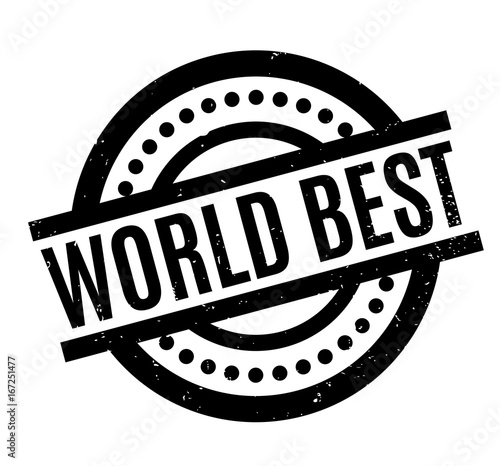 World Best rubber stamp. Grunge design with dust scratches. Effects can be easily removed for a clean, crisp look. Color is easily changed.