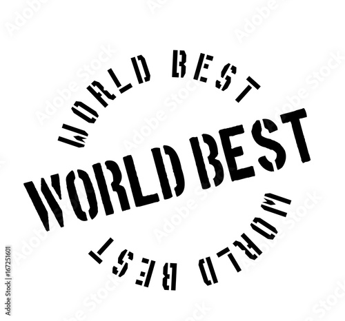 World Best rubber stamp. Grunge design with dust scratches. Effects can be easily removed for a clean, crisp look. Color is easily changed.